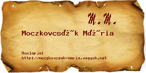 Moczkovcsák Mária névjegykártya